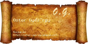 Oster György névjegykártya